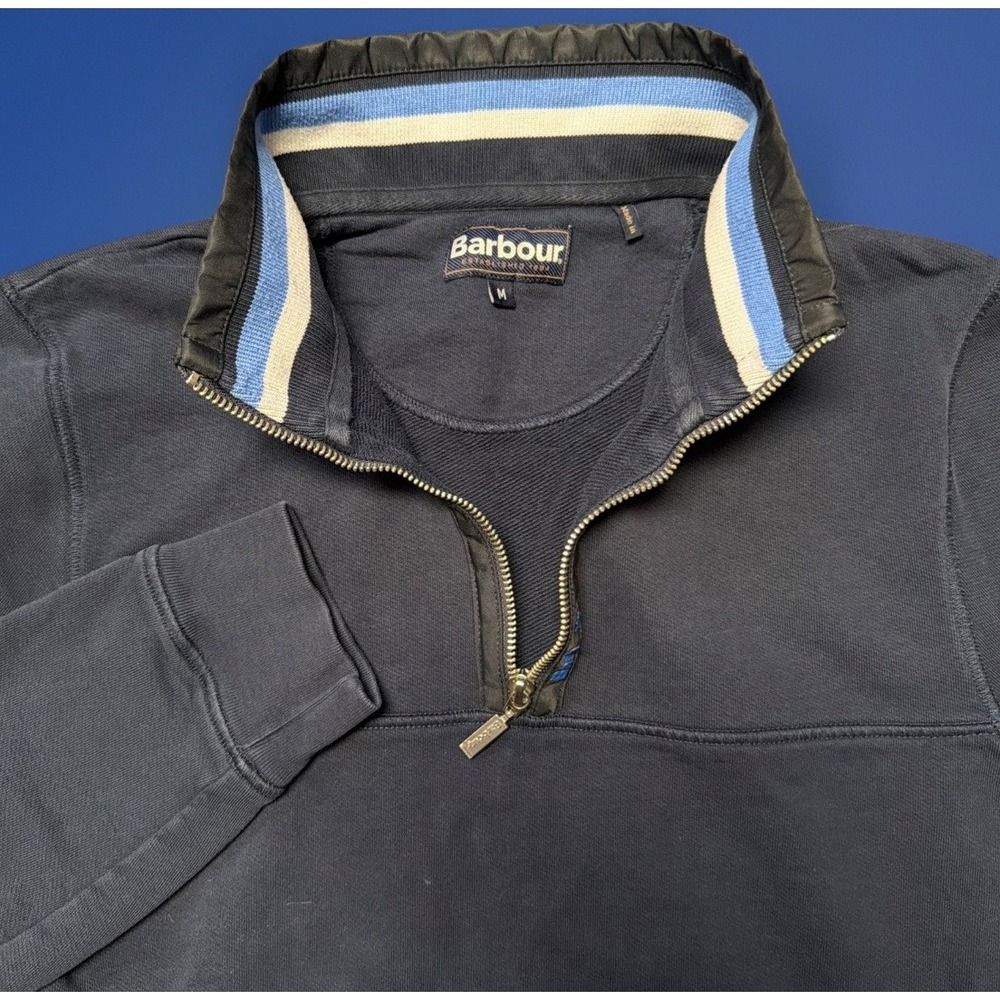 Barbour 1/4 Zip Pullover Men's Medium Jumper Sweater Quarter‎ Zip